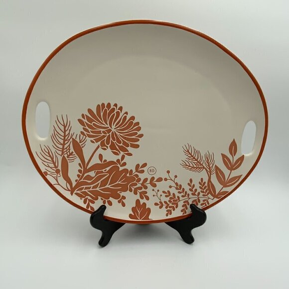 Rae Dunn Artisian Collection Floral Oval Serving Tray - Picture 1 of 7